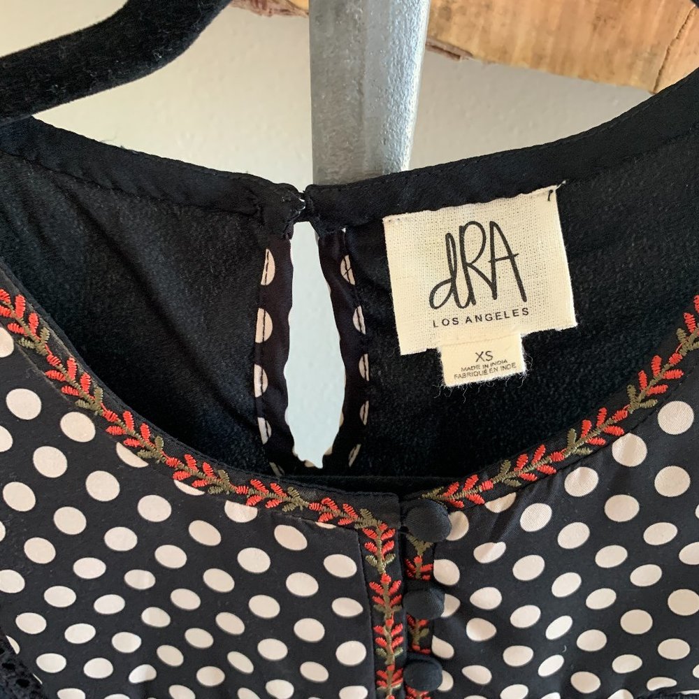 Black Silk Anthropologie Blouse with Embroidery - Picture 2 of 4